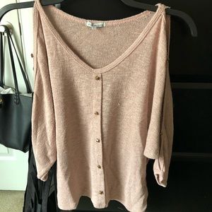 Pink/Cream Sweater! Size Medium!